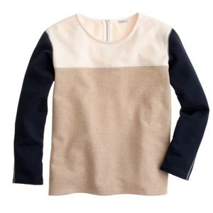 J. Crew Zip Back Color Block Sweater